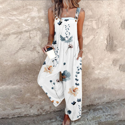 Apolline | Ivory Floral Dungarees