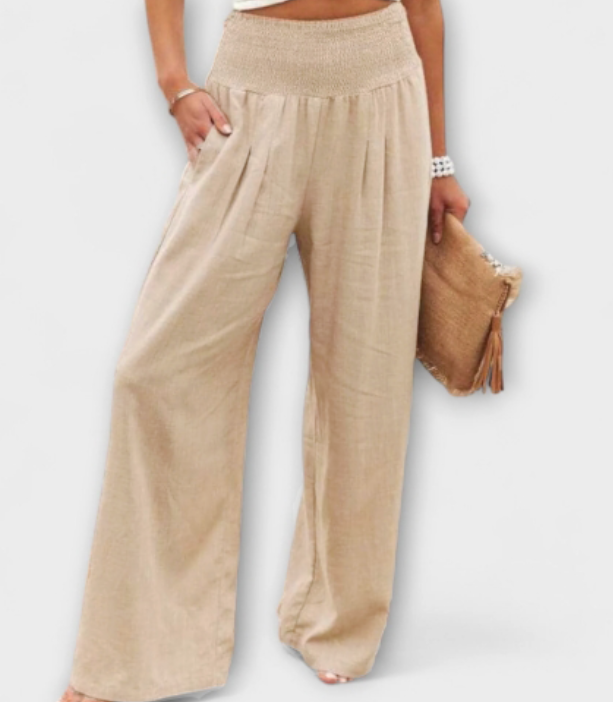 Thearya - Relaxed Fit Wide-Leg Linen Pants