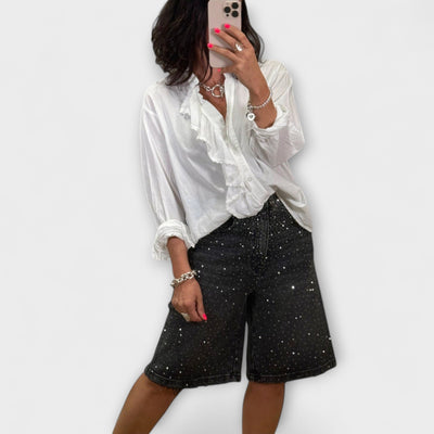 Amaris Rhinestone-Embellished Bermuda Shorts