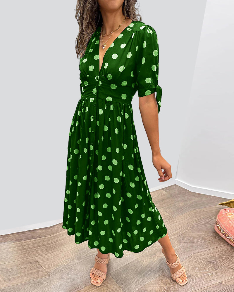 Monique™ | Chic Polka Dot Dress