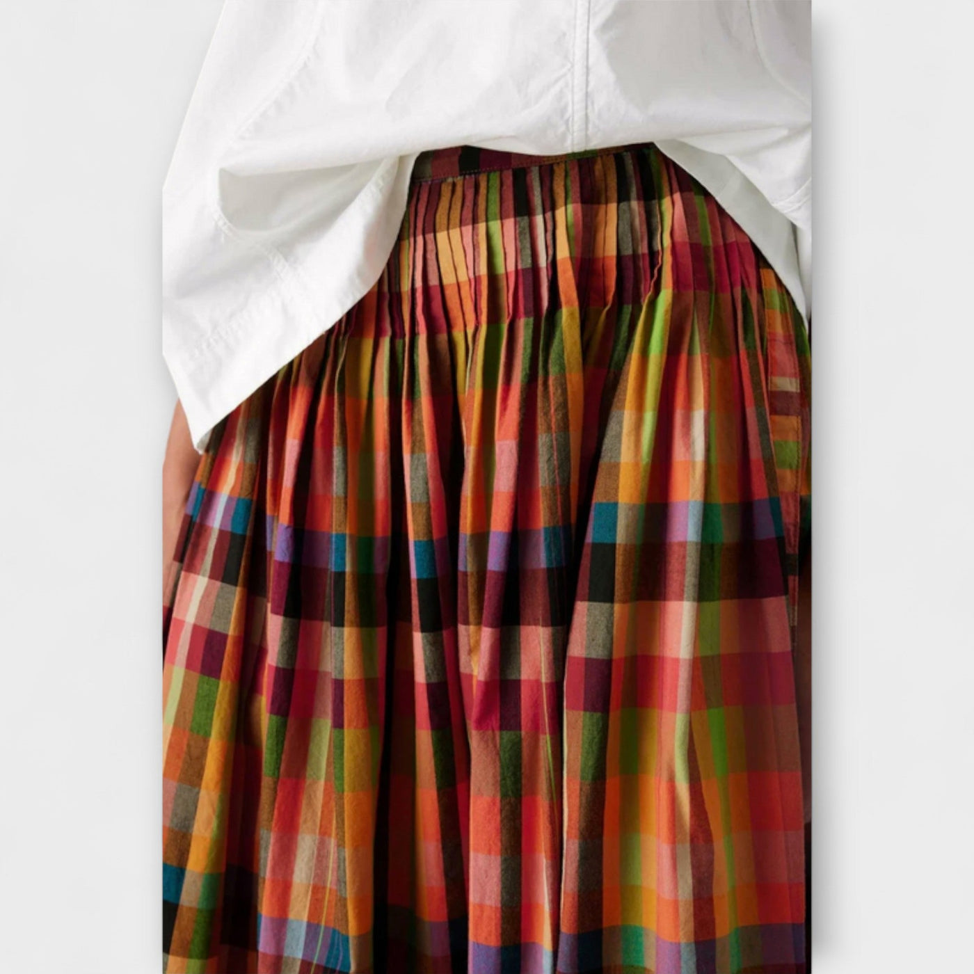Emilia - Striped Pleated Skirt in Vibrant Multicolor