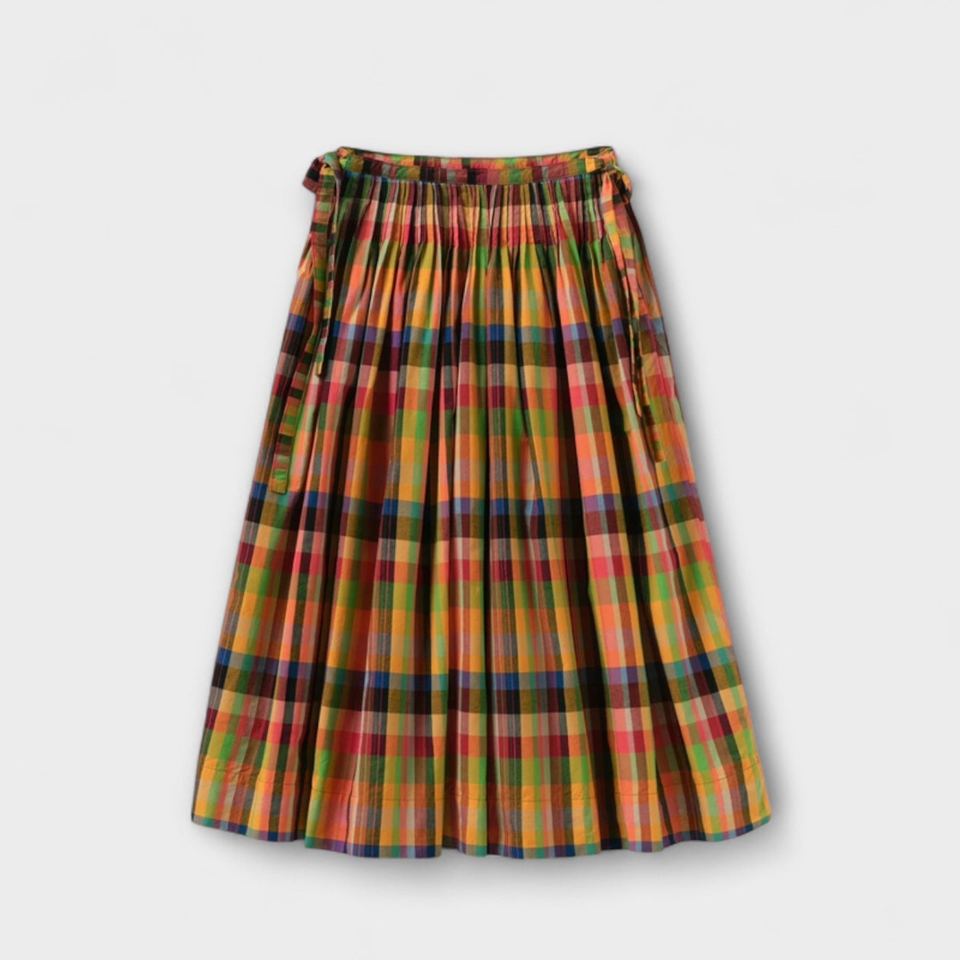 Emilia - Striped Pleated Skirt in Vibrant Multicolor