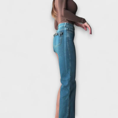 Astra - Chic Asymmetrical Denim Shorts with Single Shoulder Strap