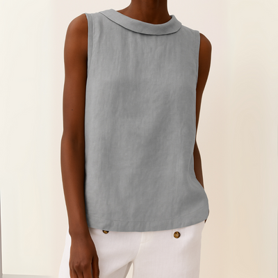 ANNABEL – SLEEVELESS COTTON-LINEN TOP