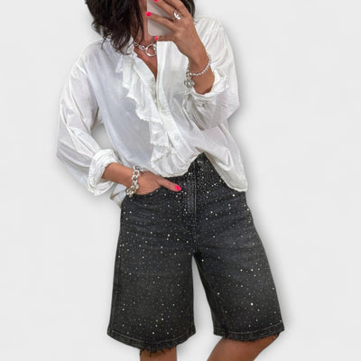 Amaris Rhinestone-Embellished Bermuda Shorts