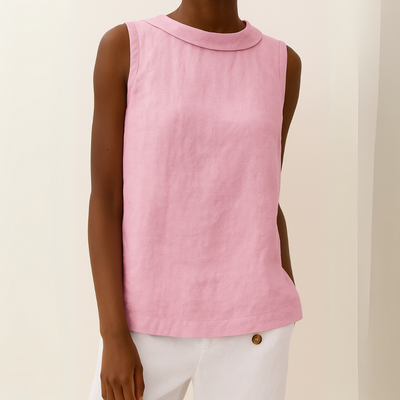 ANNABEL – SLEEVELESS COTTON-LINEN TOP
