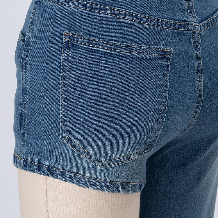 Astra - Chic Asymmetrical Denim Shorts with Single Shoulder Strap