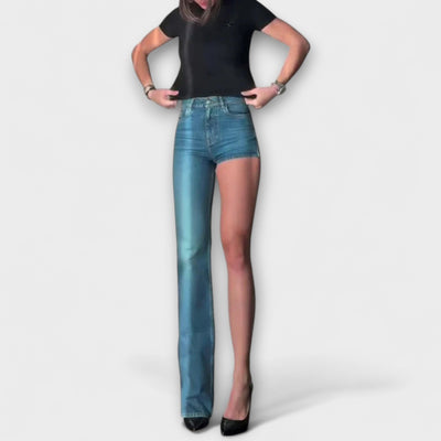 Astra - Chic Asymmetrical Denim Shorts with Single Shoulder Strap