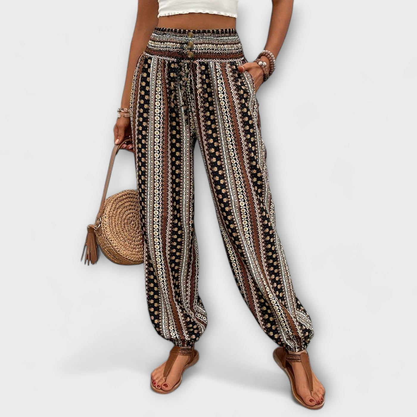 Scarlett - Ethnic Print Trousers