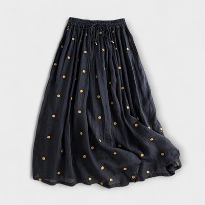 Fun Cotton-Linen Maxi Skirt