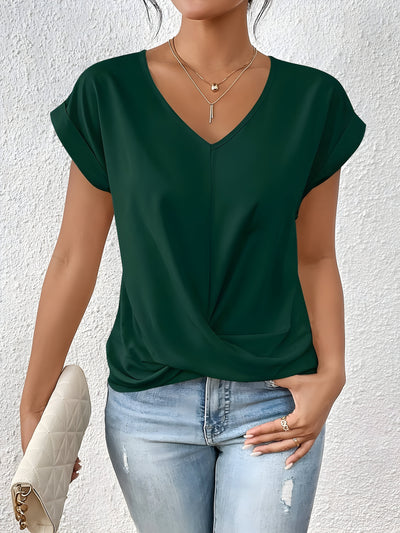 Isla – Soft Twist-Front V-Neck Top (Buy 1, Get 2)