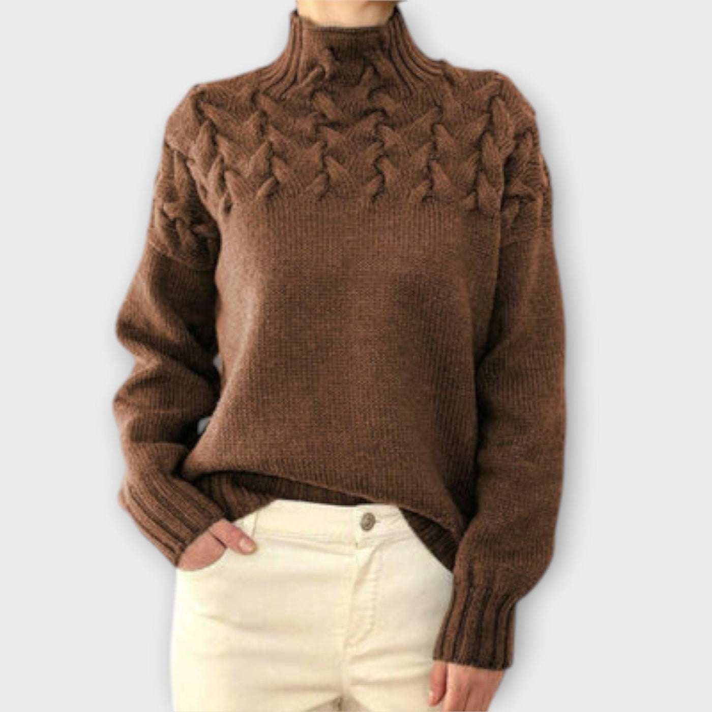 Eva - Women's Chunky Cable Knit Sweater