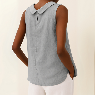 ANNABEL – SLEEVELESS COTTON-LINEN TOP