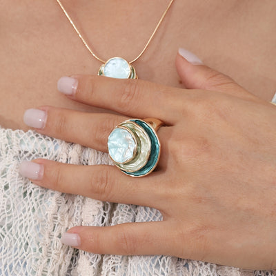 Bohemian Triple-Layer Enamel Ring