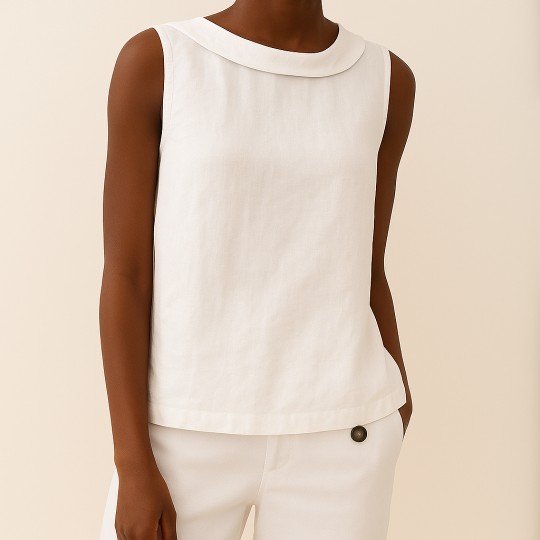 ANNABEL – SLEEVELESS COTTON-LINEN TOP