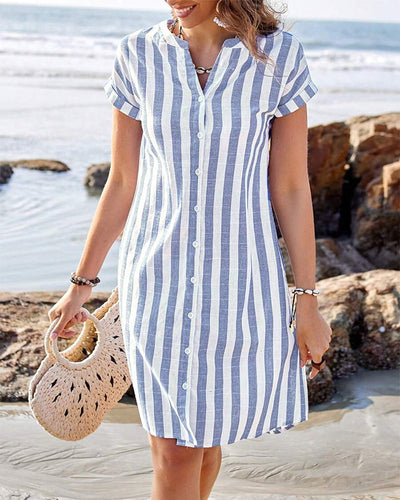 Berlisa - Elegant Striped Shirt Dress