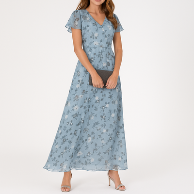 Danielle - Elegant Belly Covering V-Neck Dress