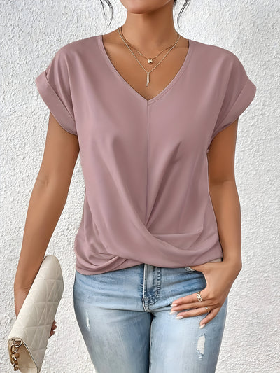 Isla – Soft Twist-Front V-Neck Top (Buy 1, Get 2)