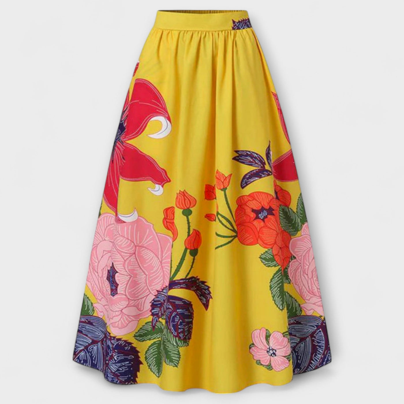 Ysolda - Chic High-Waisted Floral Skirt