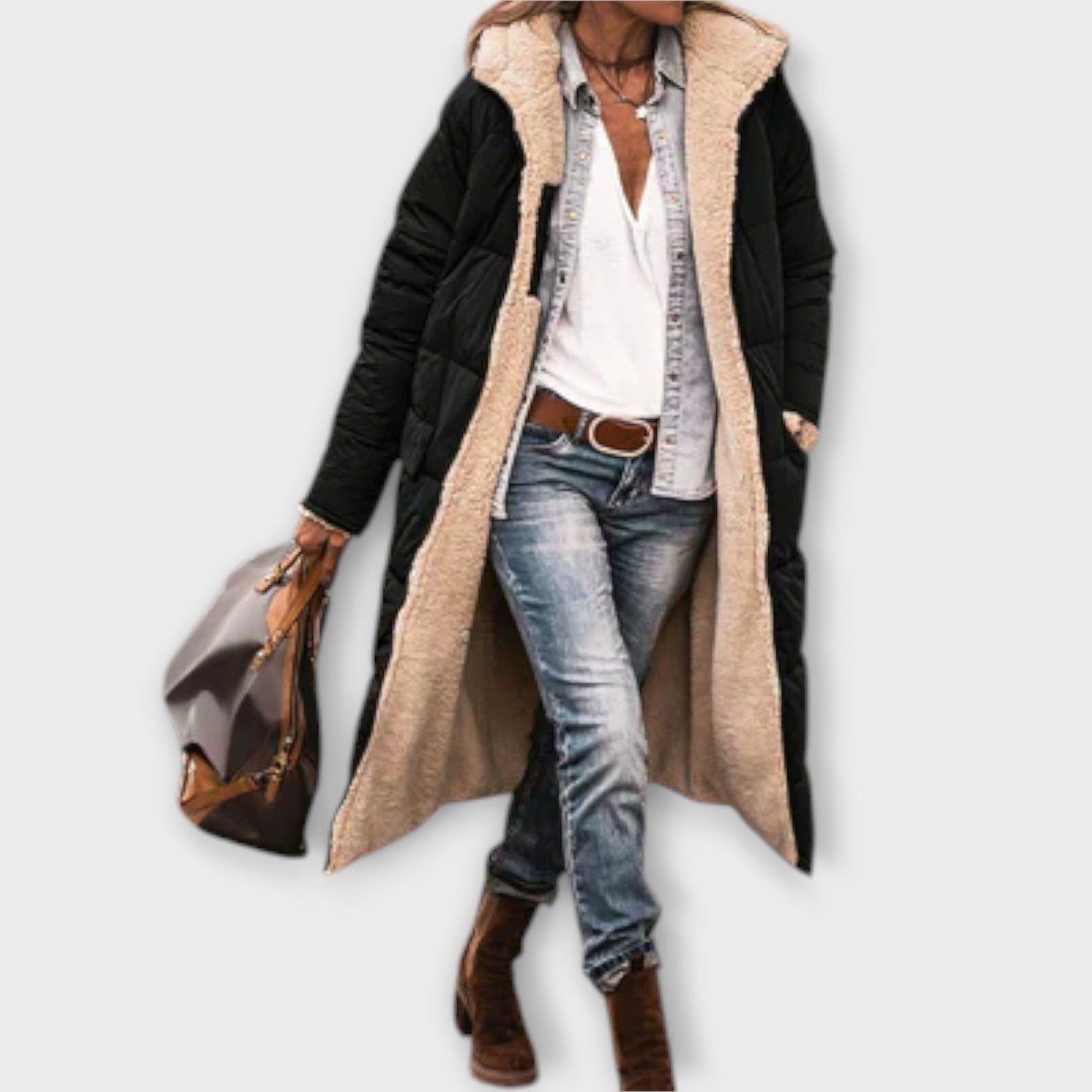 Kora - Comfortable Faux Fur-Lined Coat