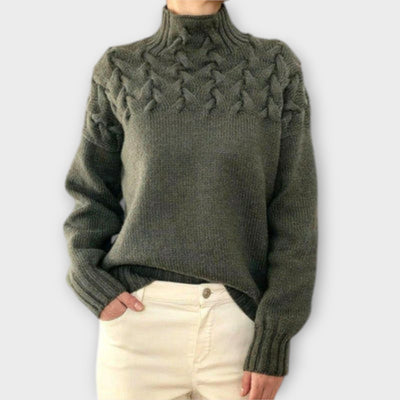 Eva - Women's Chunky Cable Knit Sweater