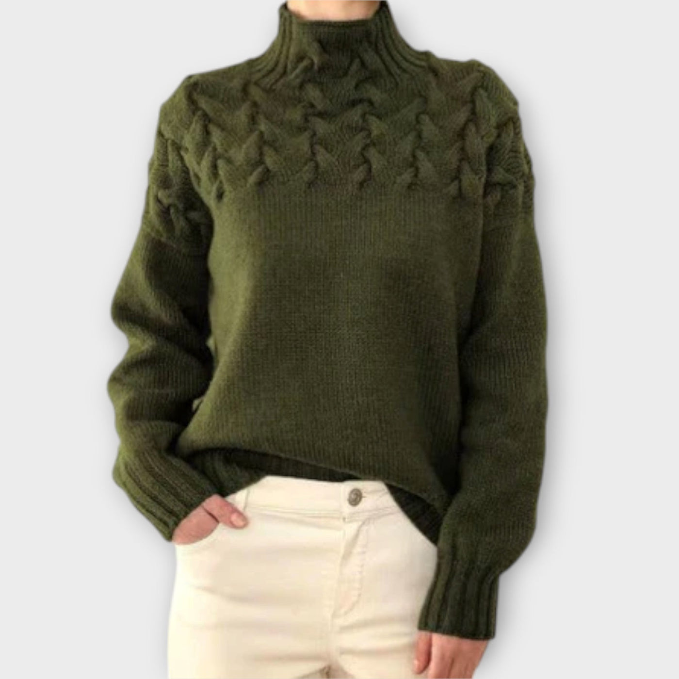 Eva - Women's Chunky Cable Knit Sweater
