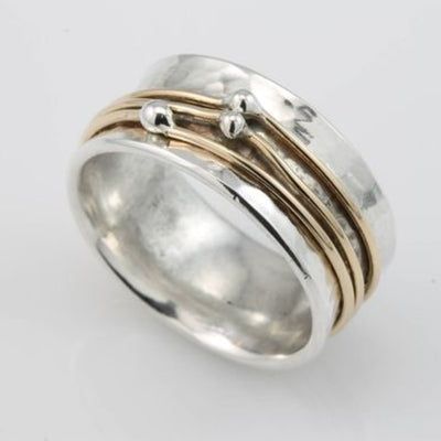 Shine - Vintage Gold-Plated Layered Silver Ring