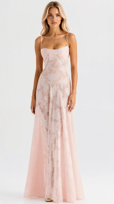 Clarissa - Elegant Long Dress With Back Lace Up