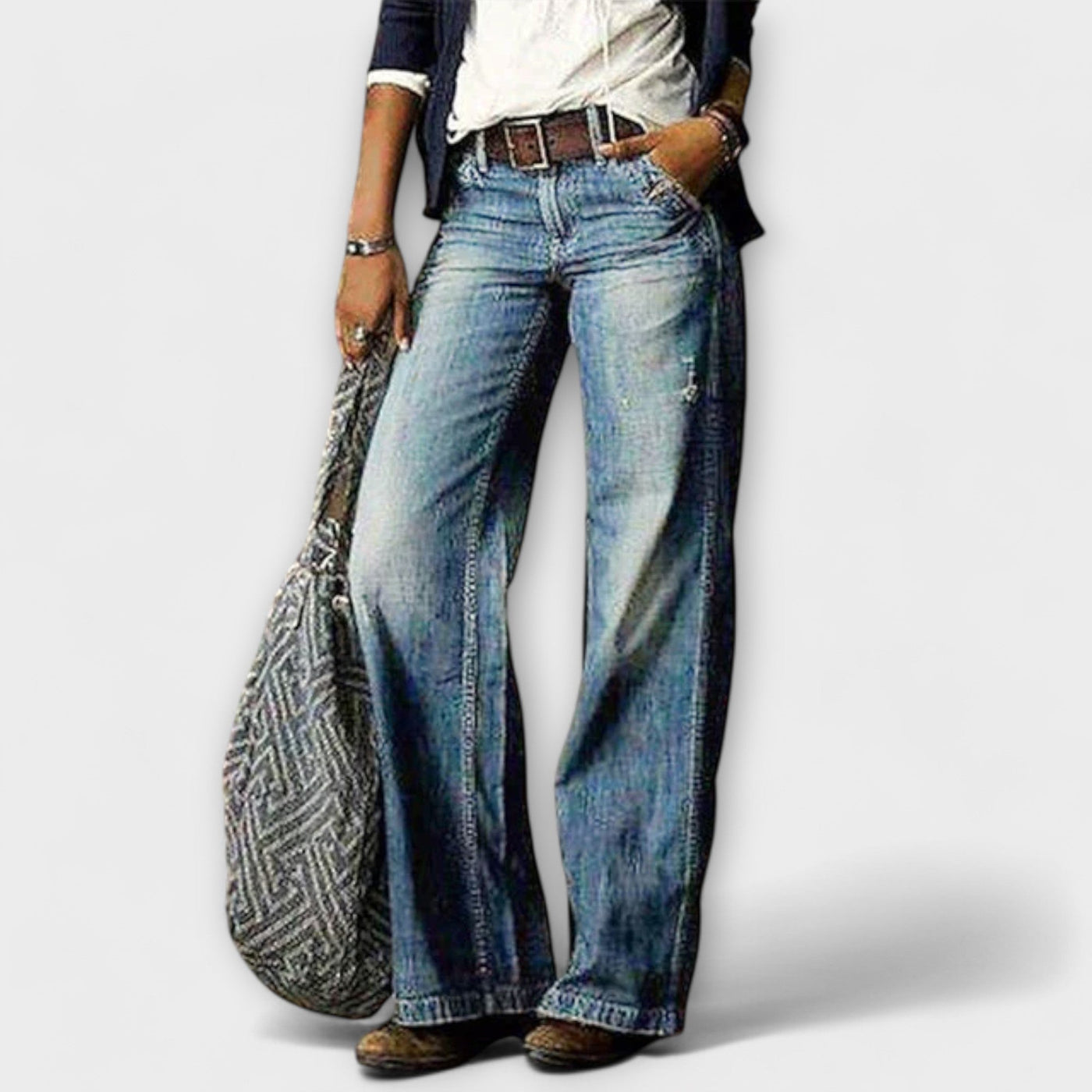 Cess - Wide-Leg Denim Trousers