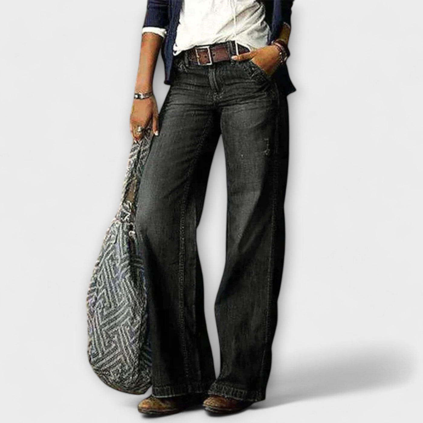Cess - Wide-Leg Denim Trousers