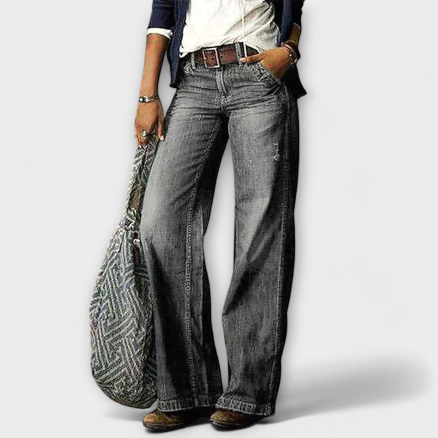 Cess - Wide-Leg Denim Trousers