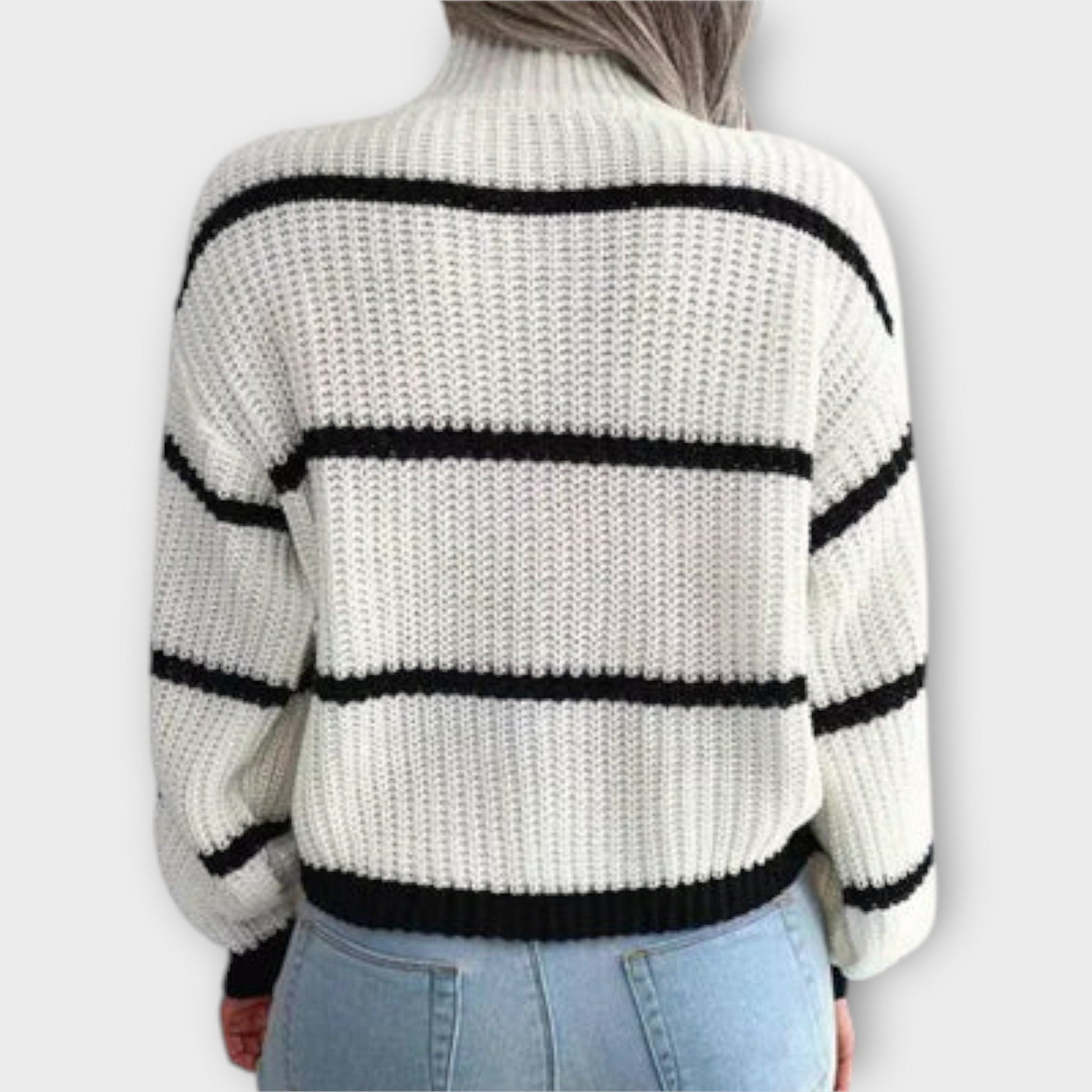 Chavala - Striped Turtle Neck Sweater