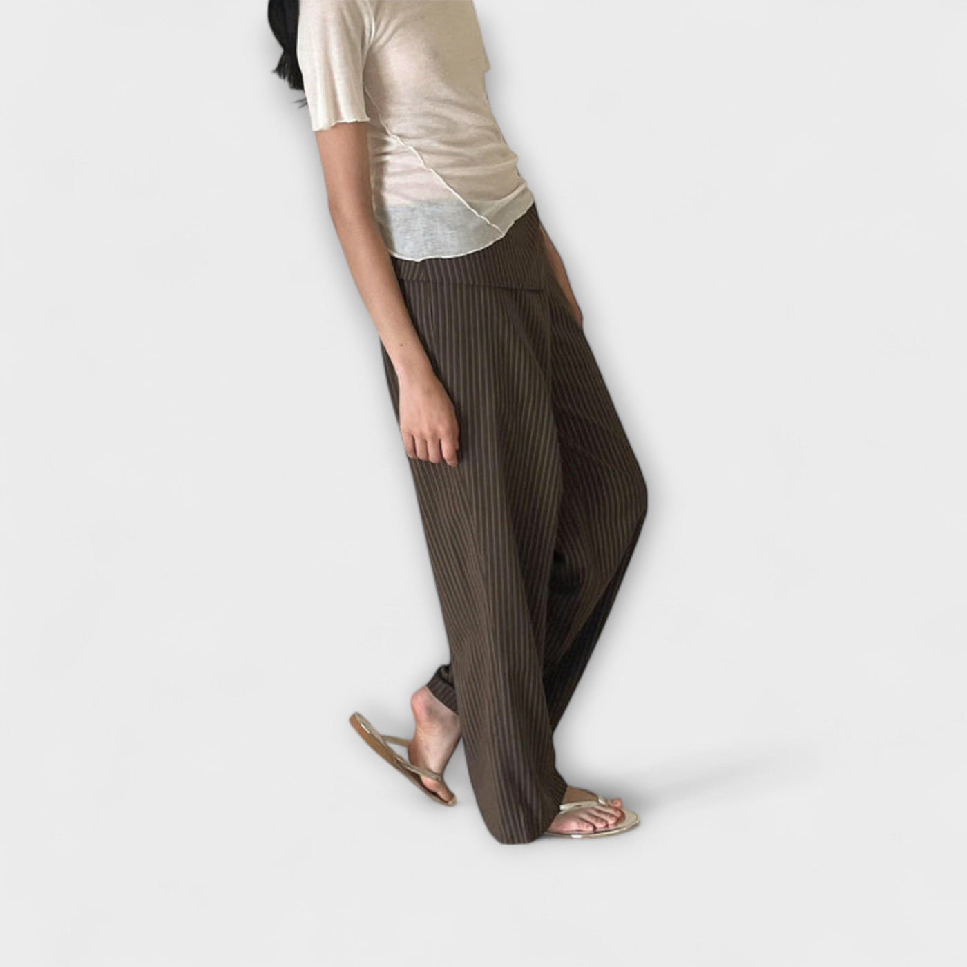 Julia - Striped Foldable Pants