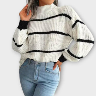 Chavala - Striped Turtle Neck Sweater