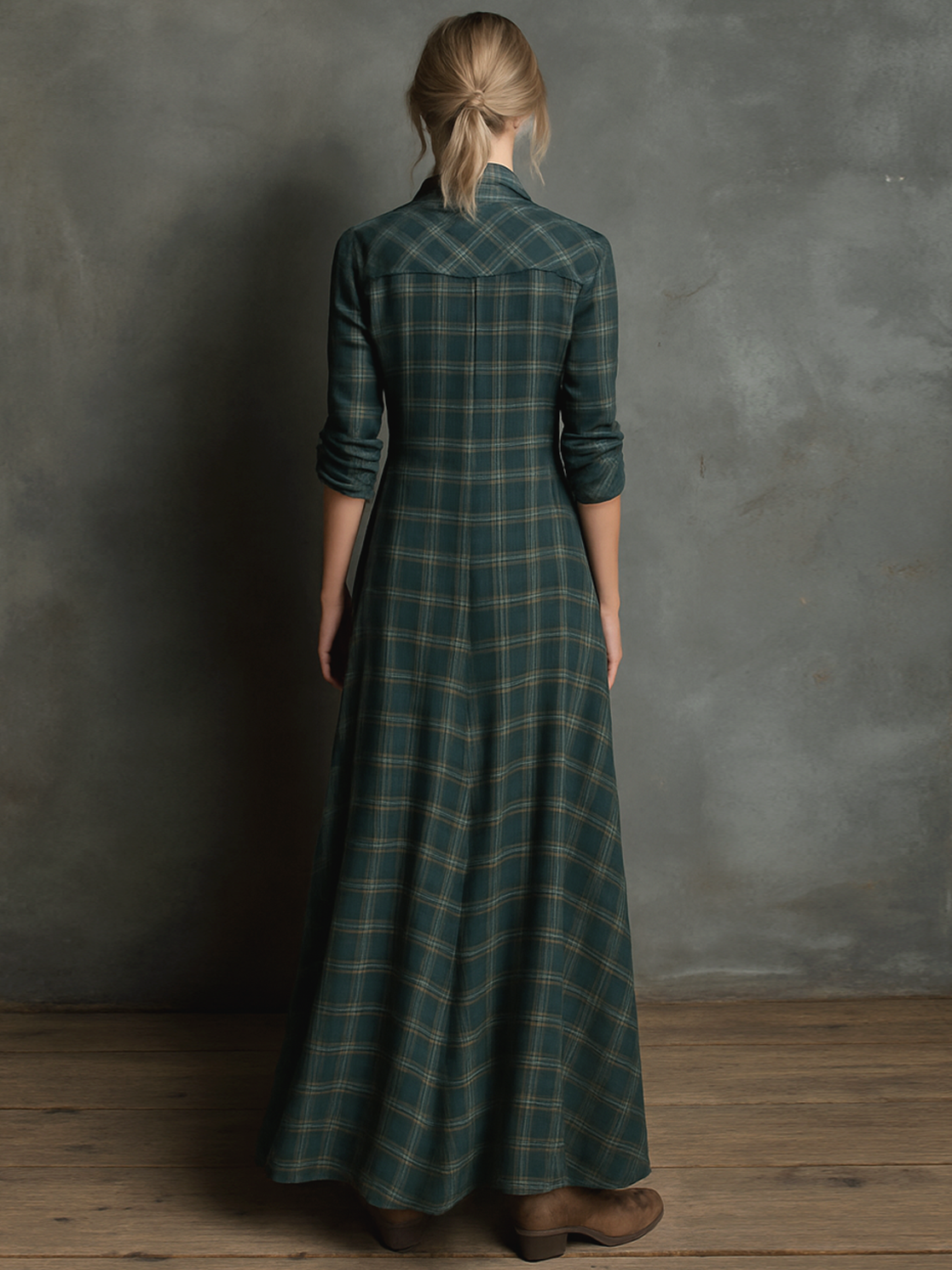 Striped Maxi Dress with Lapel Detail