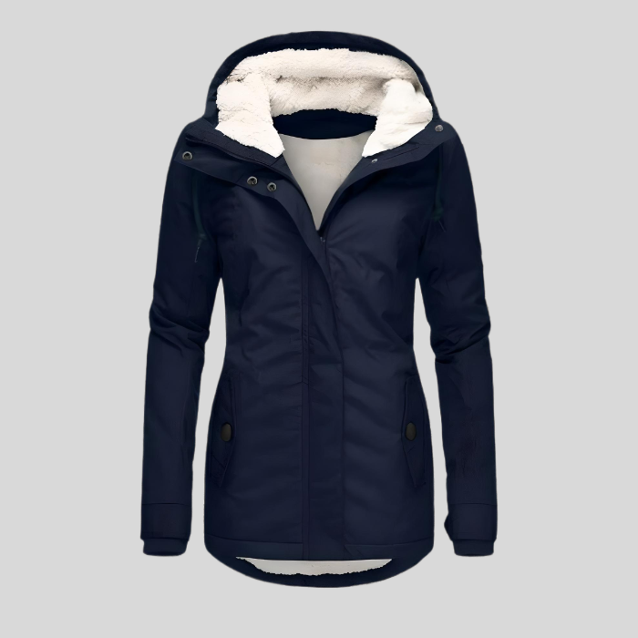 Valentina | Waterproof Long Jacket with Hood and Lining