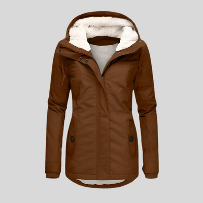 Valentina | Waterproof Long Jacket with Hood and Lining