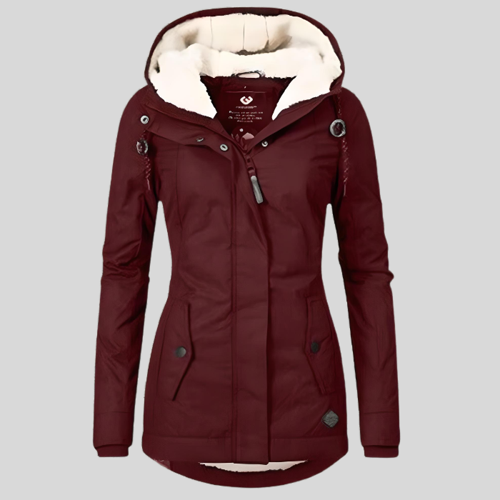 Valentina | Waterproof Long Jacket with Hood and Lining