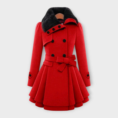 Emma - Chic Coat Featuring a Faux Fur Collar