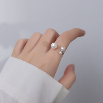 Adjustable Triple Freshwater Pearl Statement Ring