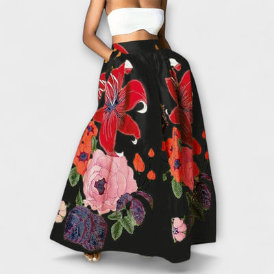 Ysolda - Chic High-Waisted Floral Skirt