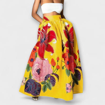Ysolda - Chic High-Waisted Floral Skirt