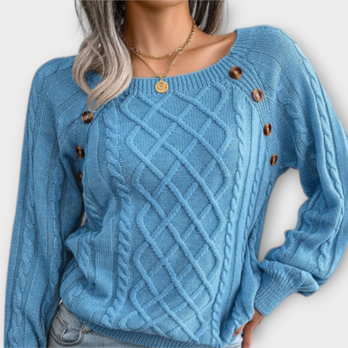 Malia - Button-Detail Knitted Sweater