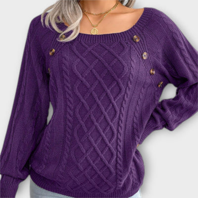 Malia - Button-Detail Knitted Sweater