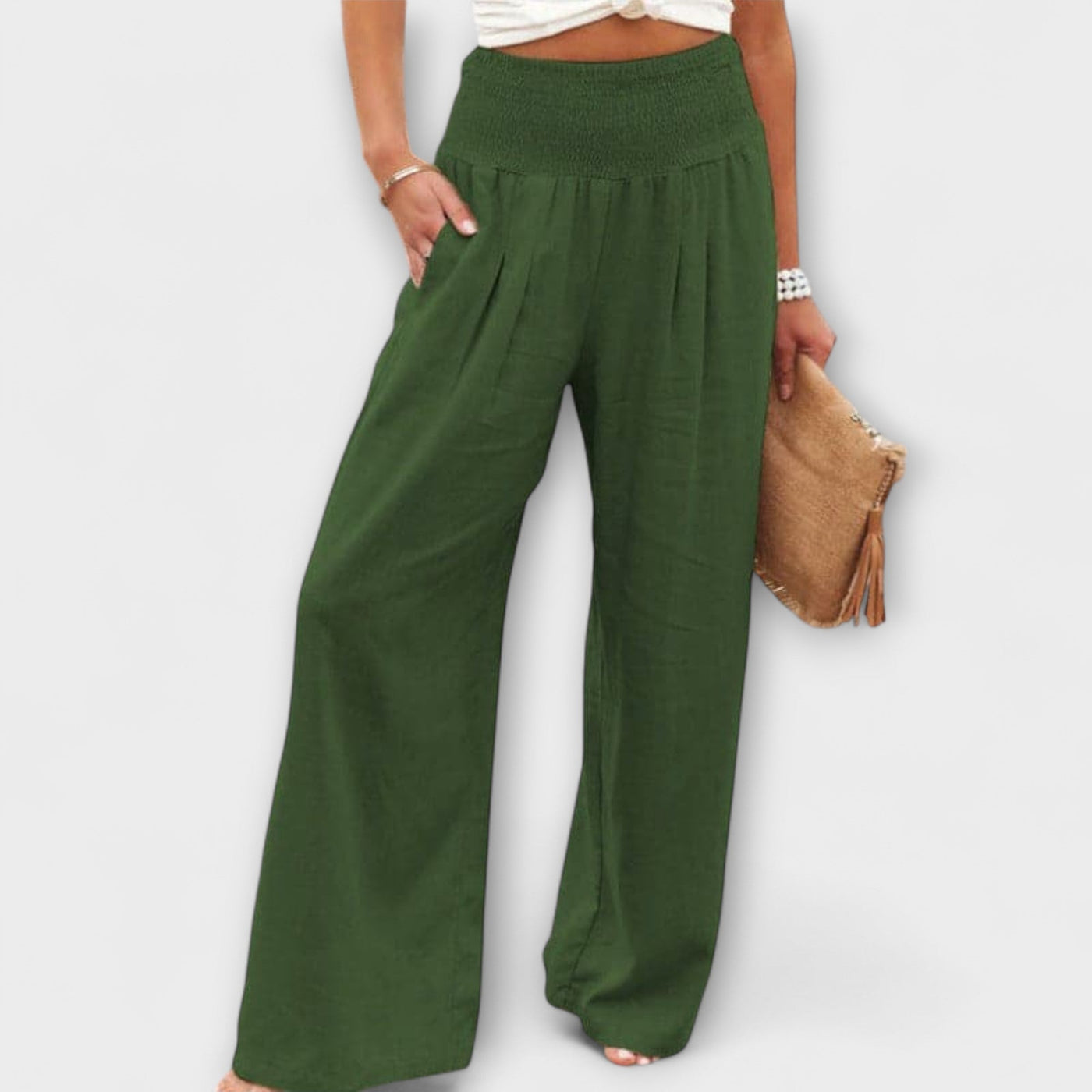 Thearya - Relaxed Fit Wide-Leg Linen Pants