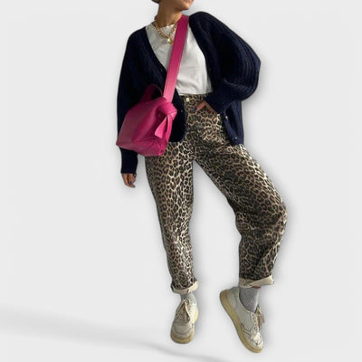 Chandra - Retro Leopard Print Jeans