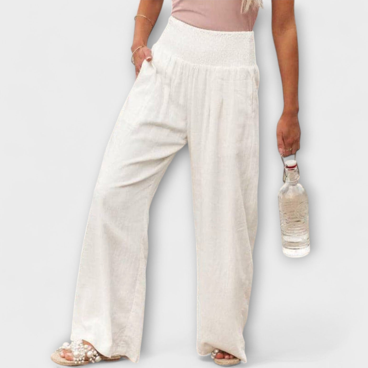 Thearya - Relaxed Fit Wide-Leg Linen Pants