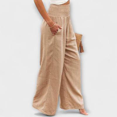 Thearya - Relaxed Fit Wide-Leg Linen Pants
