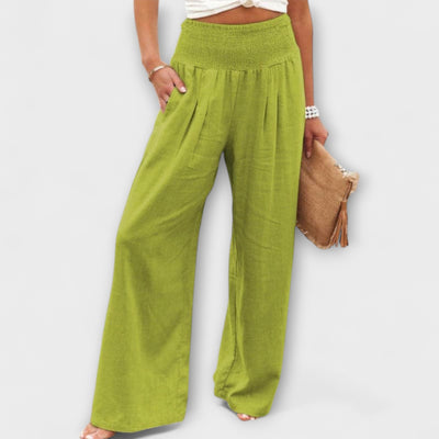 Thearya - Relaxed Fit Wide-Leg Linen Pants