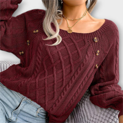 Malia - Button-Detail Knitted Sweater